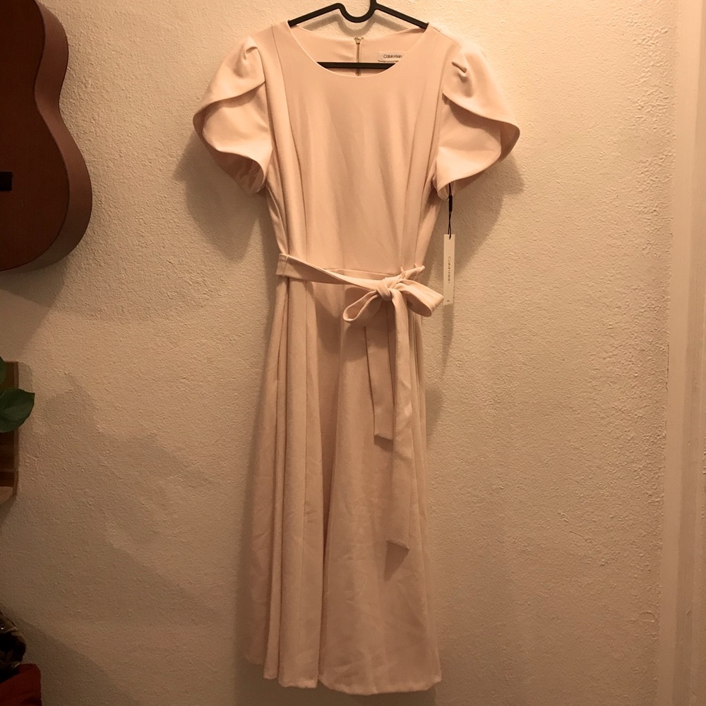 Calvin Klein baby pink midi dress